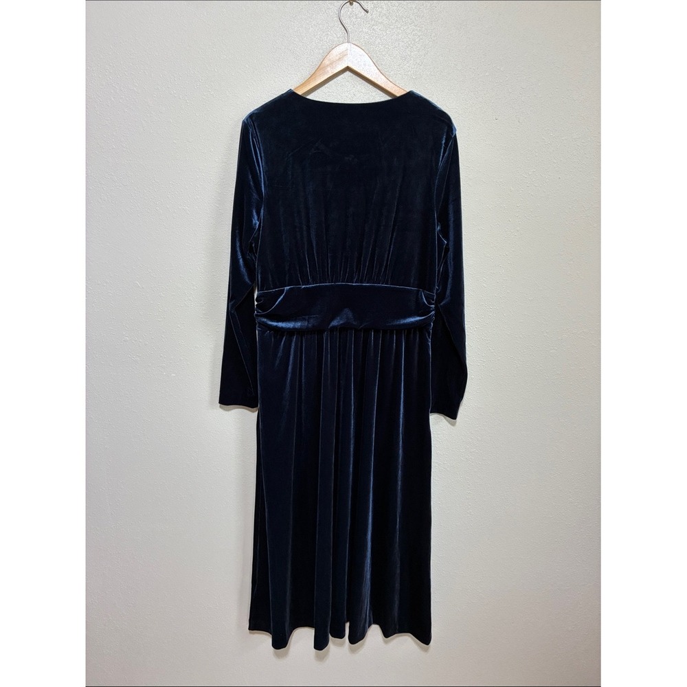Boden 12R Navy Tilda Velvet Long Sleeve Midi Dress Quiet Luxury Mother of Groom - Picture 7 of 16